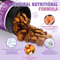 FXZRQJ bouchées allergie chien digestion-immune – soutien digestif et immunitaire potentiel.
