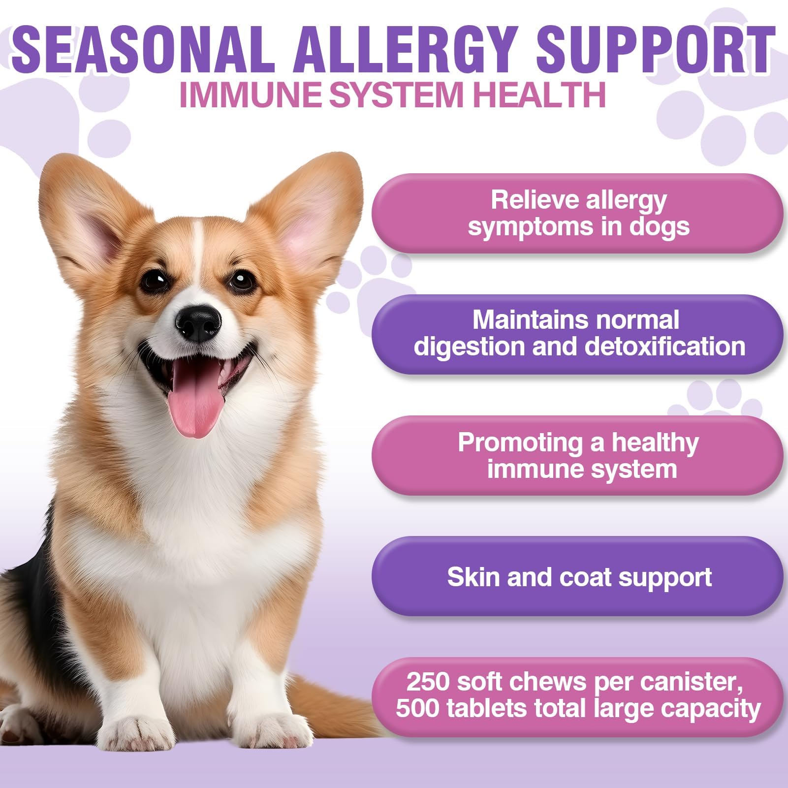 FXZRQJ bouchées allergie chien peau-poil – nutrition du pelage et hydratation.