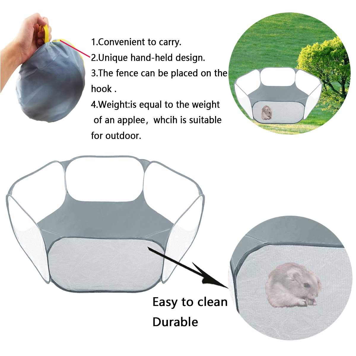 GABraden Tente animaux transparente – surveillance aisée et ventilation.