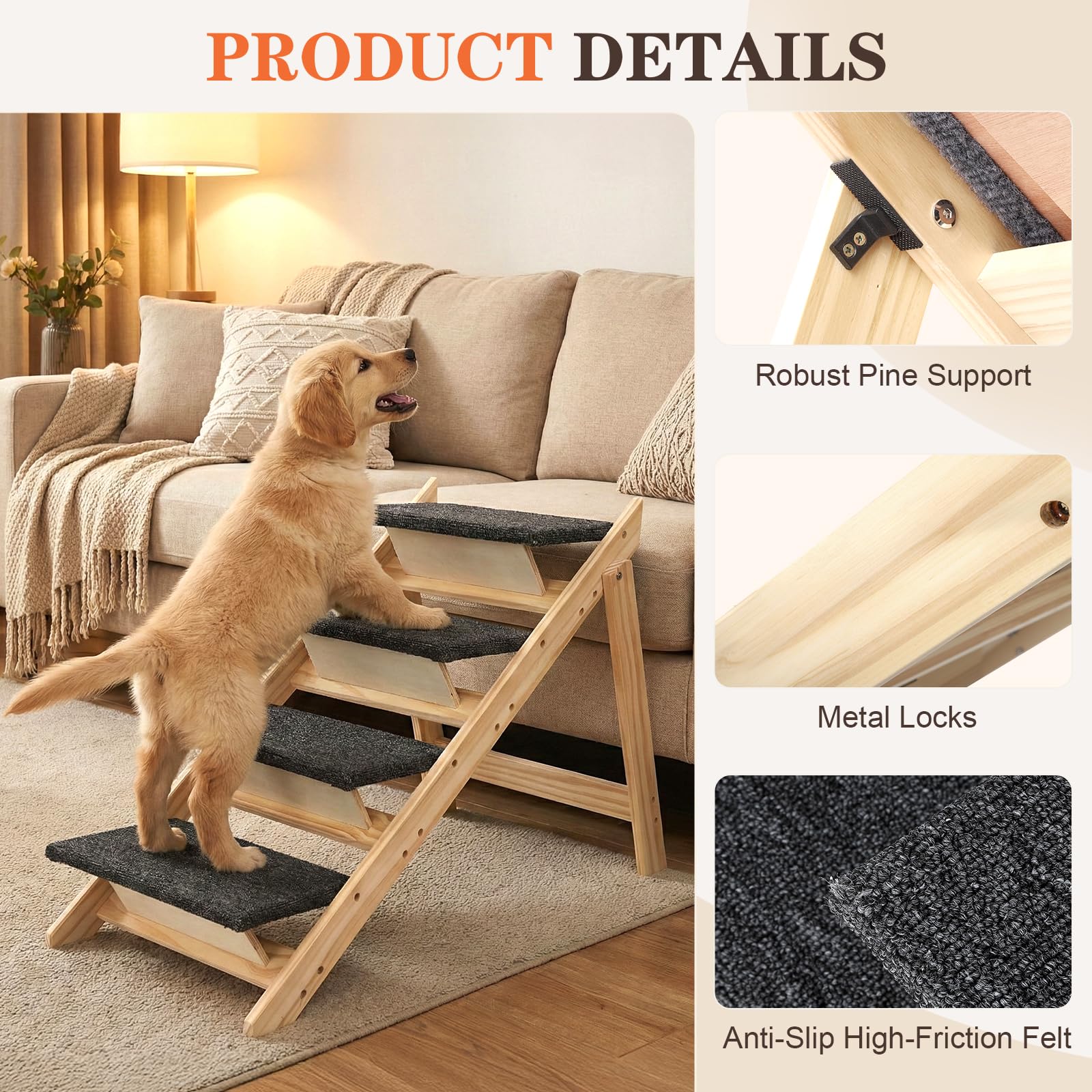 Gabieusn escalier chien sur canapé pour montée facile