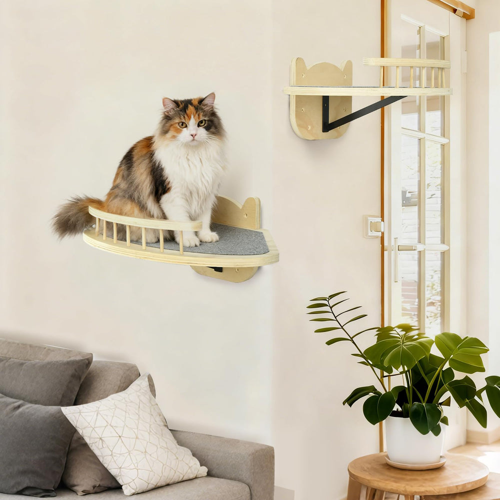GADKE étagères murales flottantes pour chat, design neutre et installation discrète.