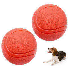 Balle GaesQae en caoutchouc dur rouge de 7 cm pour mâcher et jouer dehors.