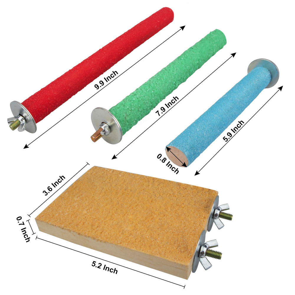 GAGILAND Perches bois naturel avec surface sableuse en quartz pour affûtage.