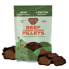 Friandises Gaines Family Farmstead filets boeuf patate douce 8oz parfaites pour l'entraînement.