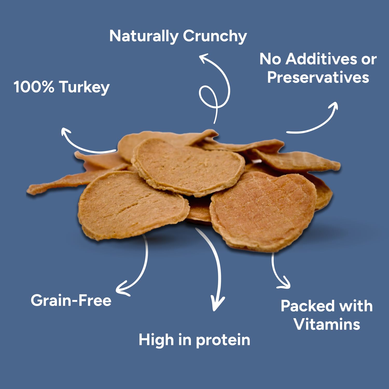 Tendon-dinde chips-tranche-moyenne : snack pratique pour les chiens de taille moyenne.