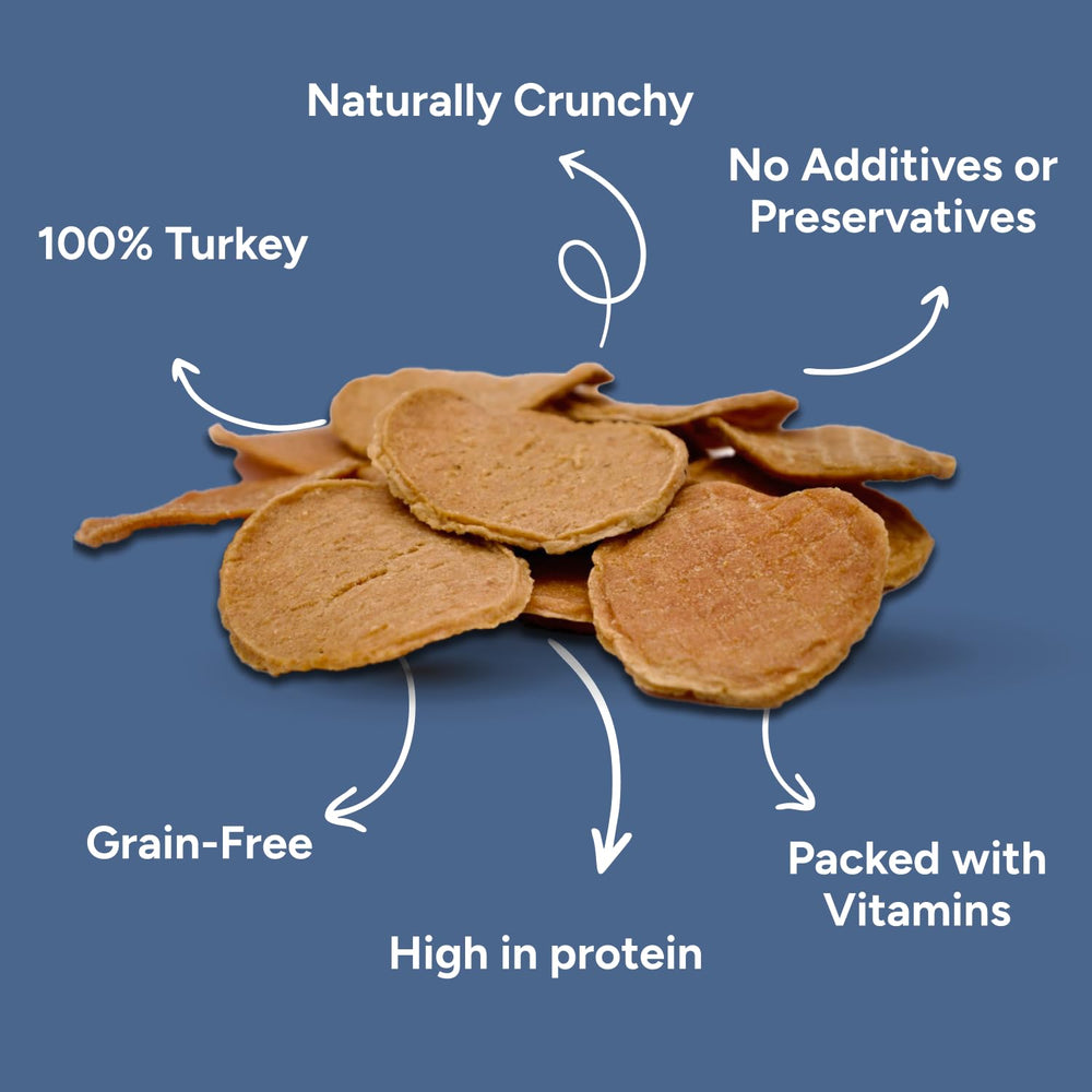 Tendon-dinde chips-tranche-moyenne : snack pratique pour les chiens de taille moyenne.