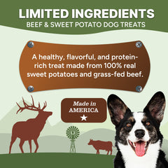 Tranches de boeuf et patate douce Gaines Family Farmstead, sans céréales pour chiens actifs.