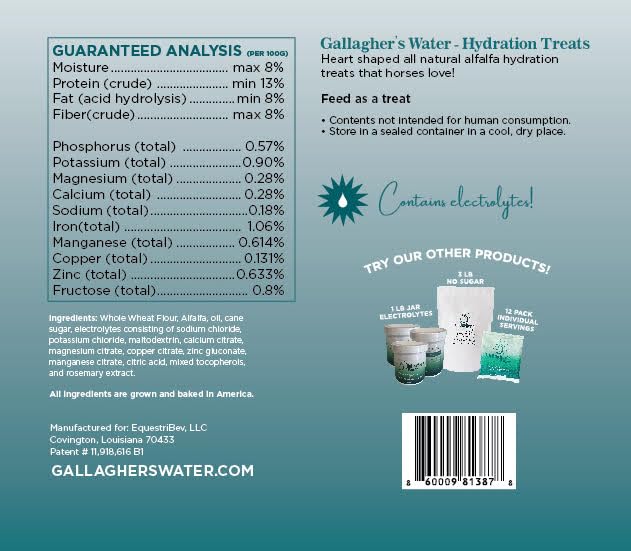 Gallagher's Water sachet 12oz, pratique pour récompenser lors des entraînements.