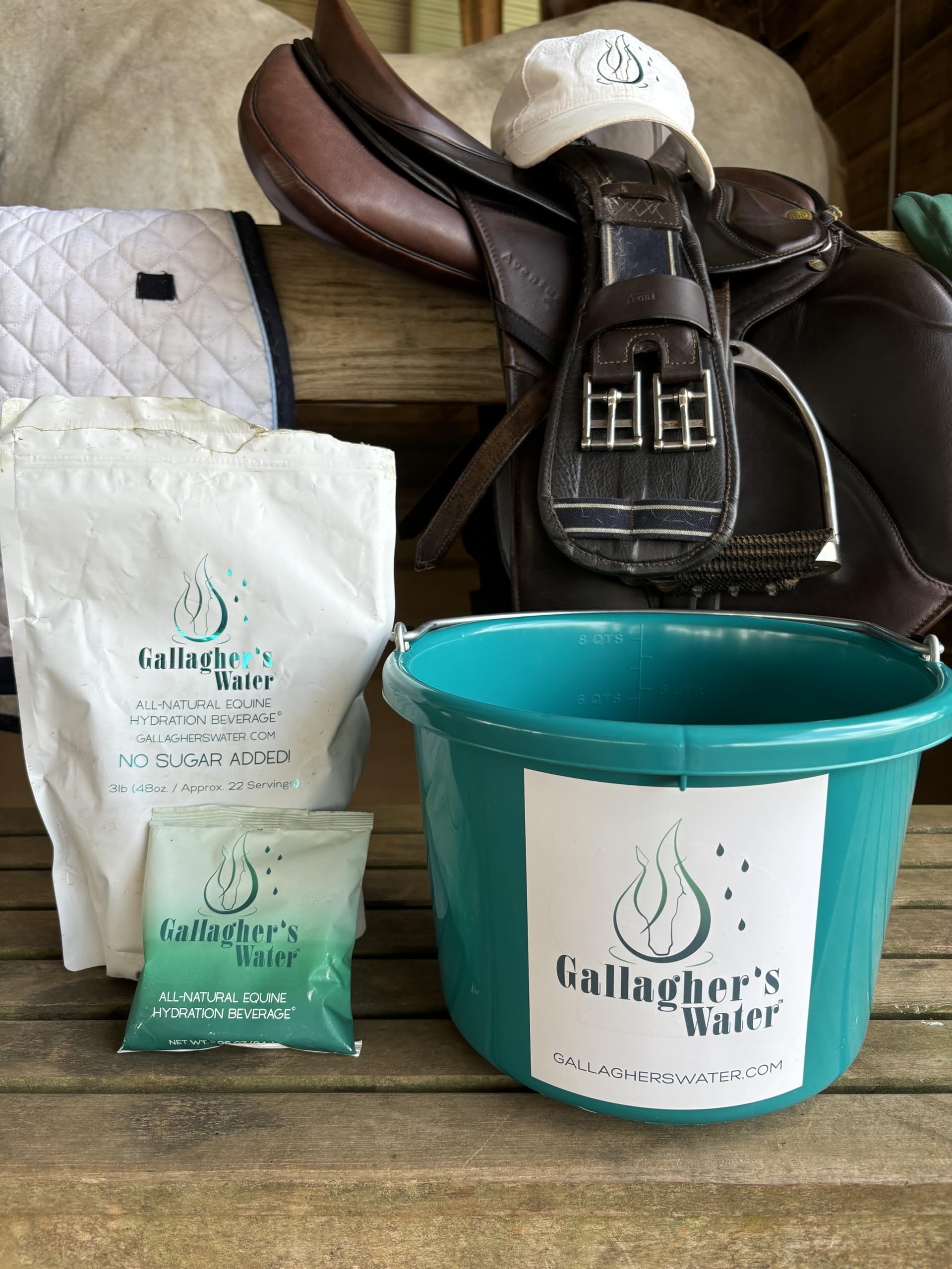 Gallagher's Water seau teal, pratique pour hydratationéquine quotidienne