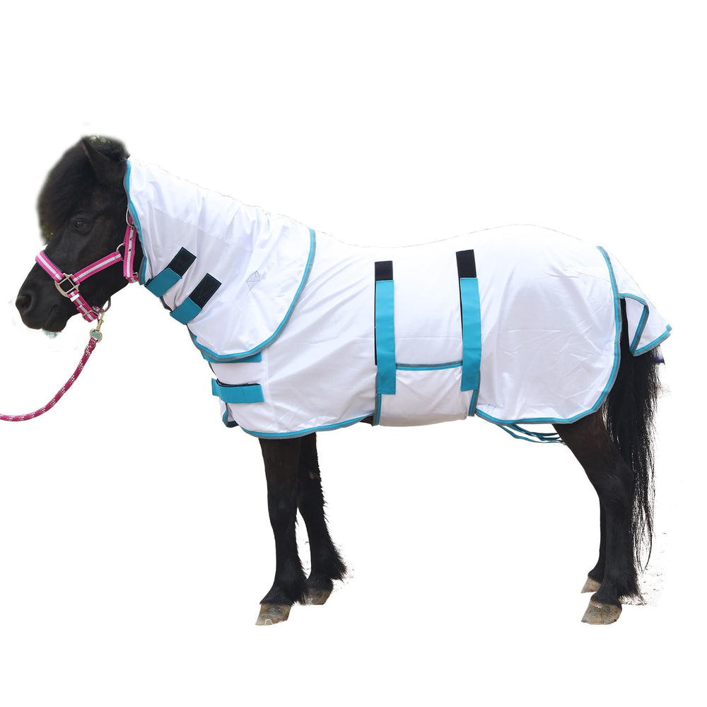 Gallopoff housse anti-mouches mini-cheval en maille estival, protection UV et ventilation.