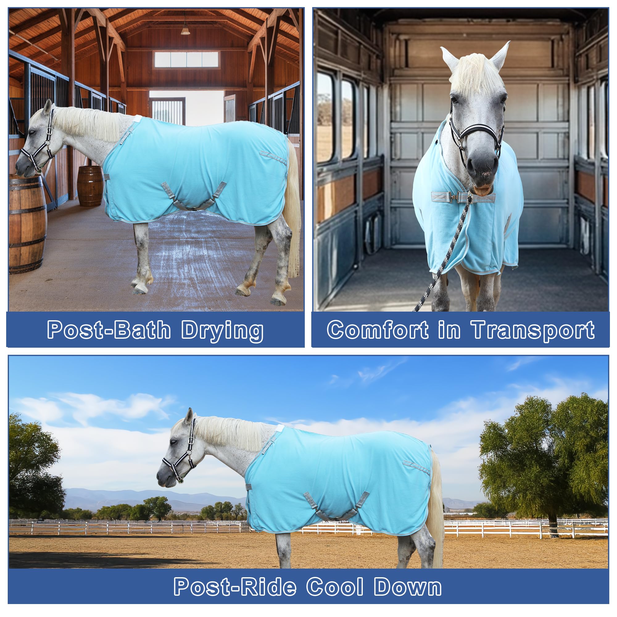 Gallopoff utilisation polyvalente: post-entrainement, sous couverture, voyage.
