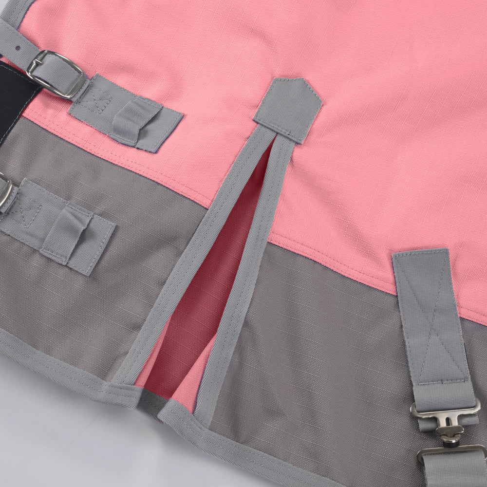 Gallopoff mini-cheval rose, attaches-jambes: stabilité et absence de glissement.