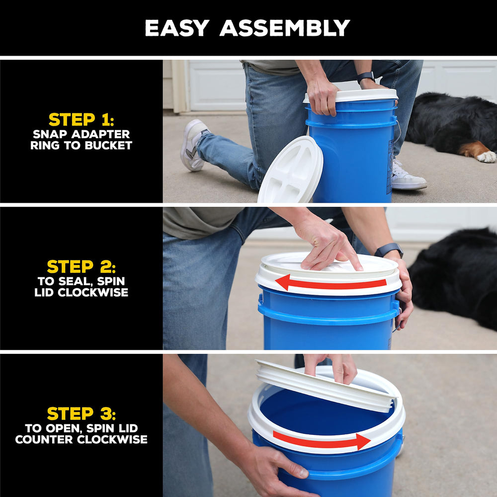 Gamma Seal Lid code couleur pour organiser les seaux dans la cuisine.
