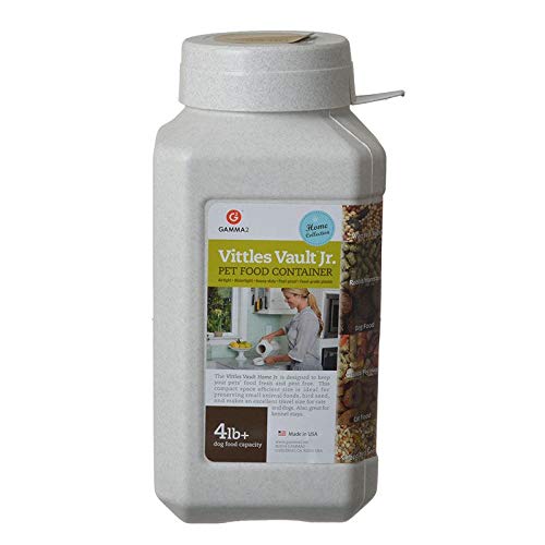 Gamma Vittles Vault, conteneur carré hermétique pour croquettes, protège l’alimentation canine.
