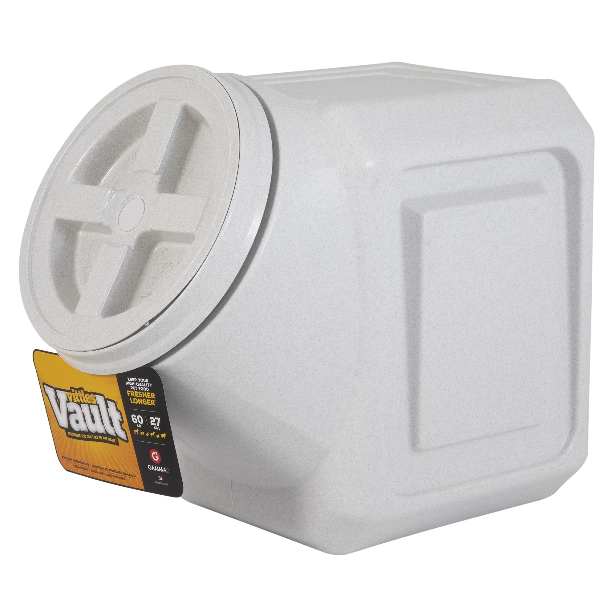 Gamma2 Vittles Vault couvercle étanche: conserve la fraîcheur des croquettes et empêche les odeurs.