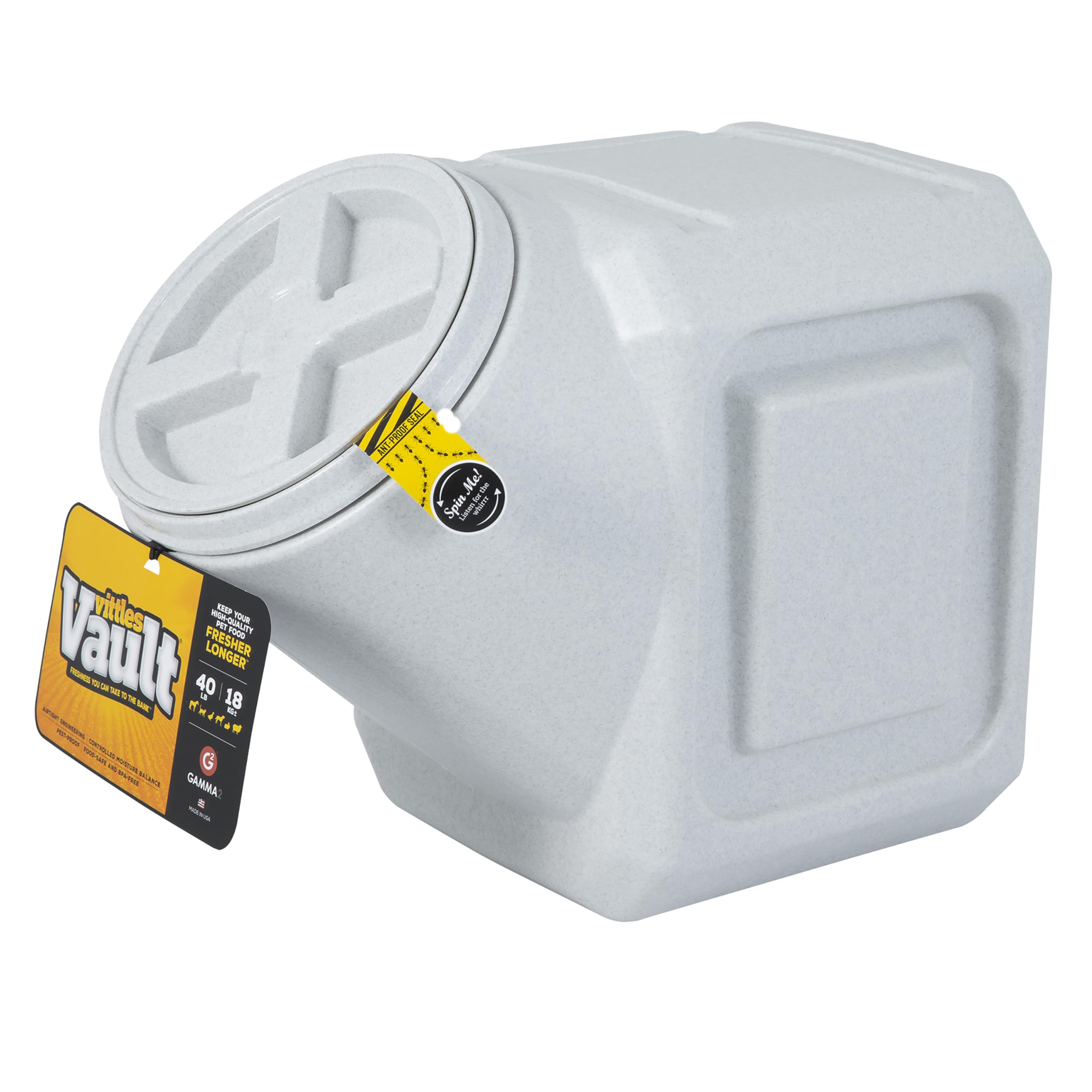Gamma2 Vittles Vault Outback étanche, capacité de 40 livres pour conserver les croquettes.