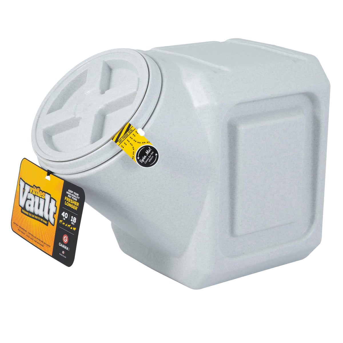 Gamma2 Vittles Vault Outback étanche, capacité de 40 livres pour conserver les croquettes.