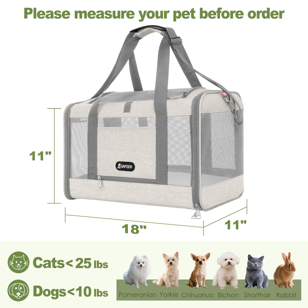 Porte-chat GAPZER avec maillage translucide offrant une vue et ventilation.