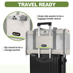 Porte-chat GAPZER avec accès latéral facilitant les transferts en voyage.