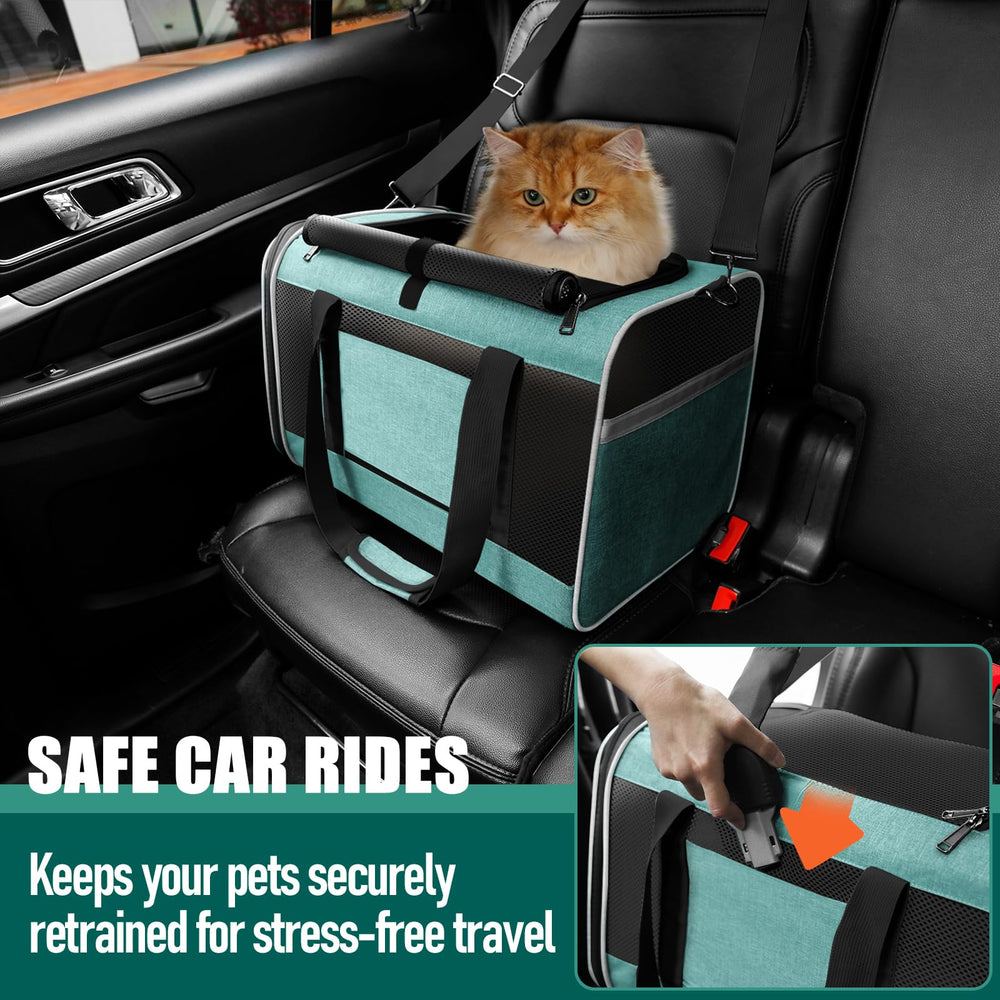GAPZER Porte-chat Soft Teal ventilation 5 côtés, air frais pendant le trajet.