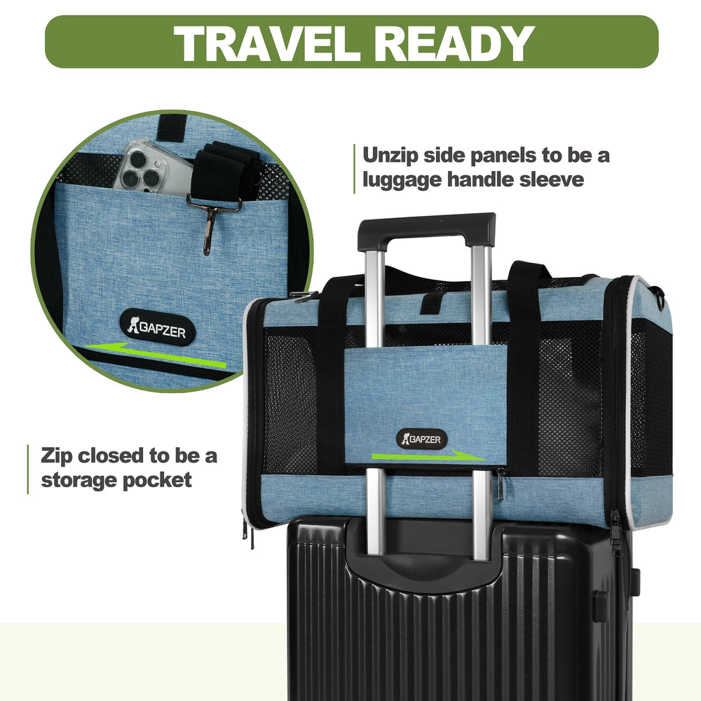 GAPZER sac transport chat – bandoulière reglable pour transport mains libres