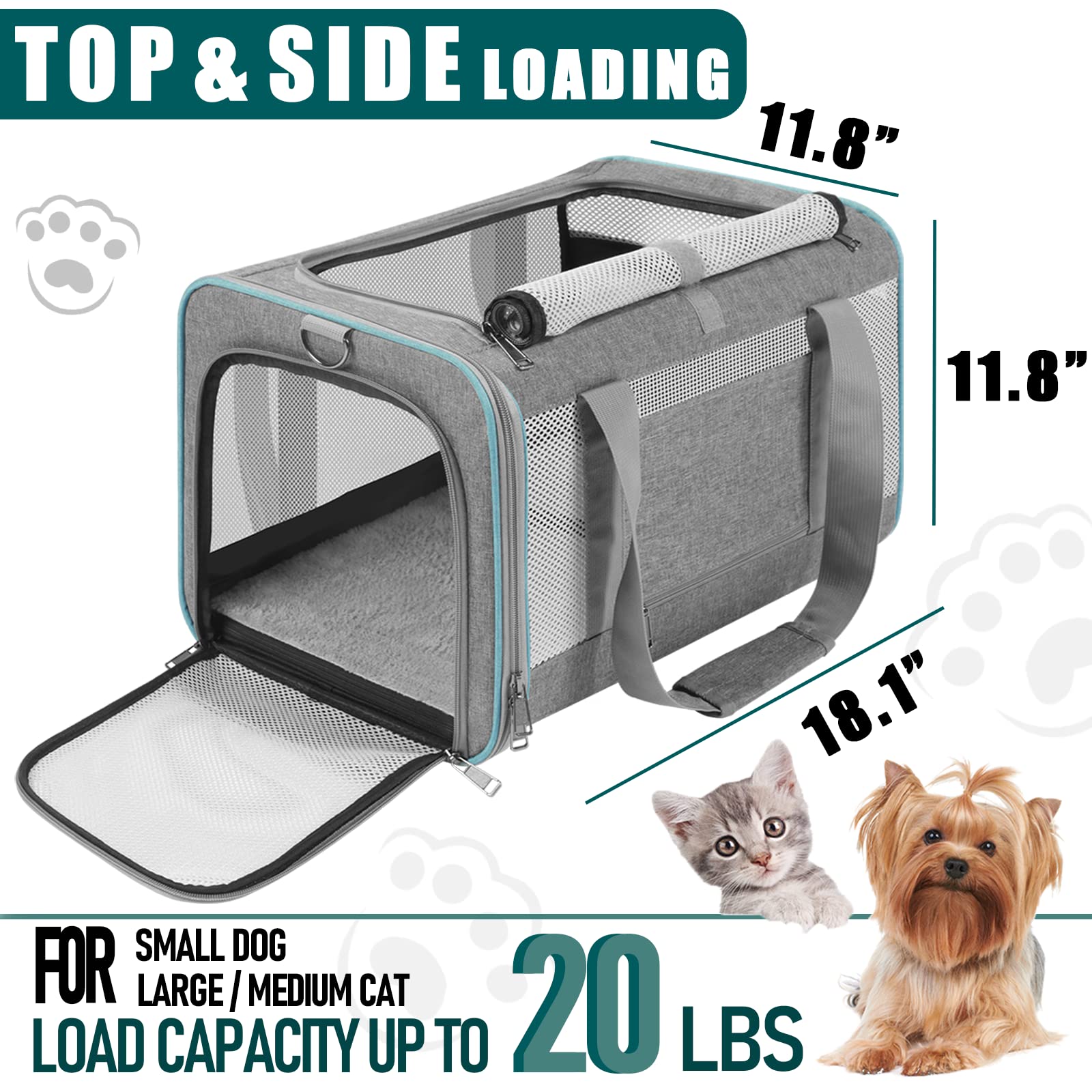 GAPZER sac transport chat chien petit - interieur confortable et securite
