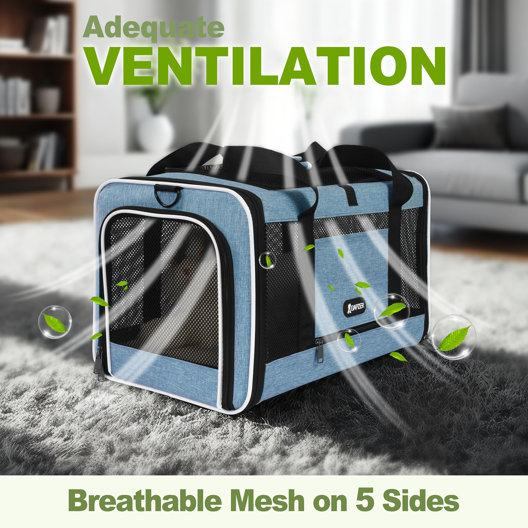 GAPZER sac transport chat – ventilation 360° avec mesh