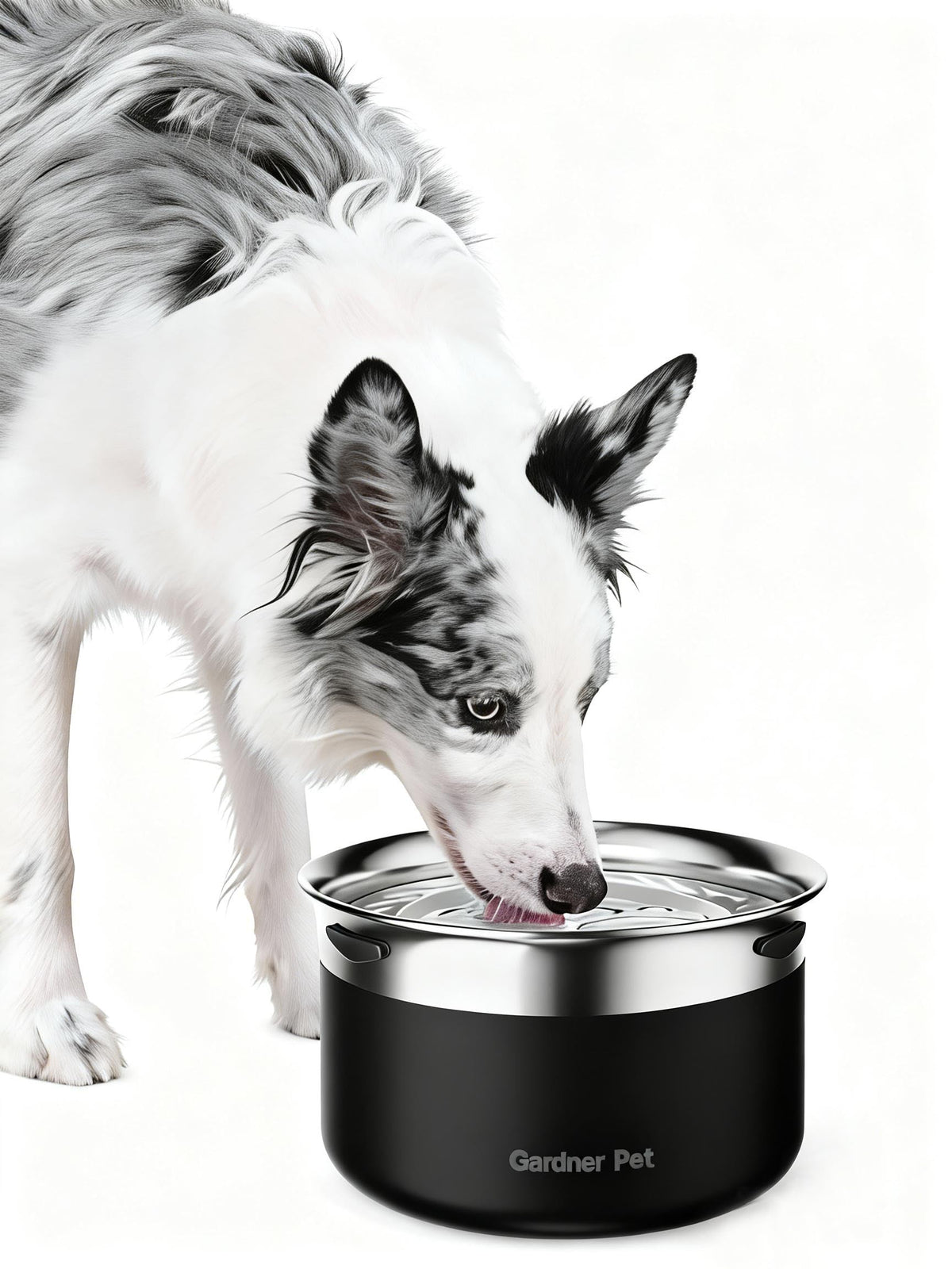 Bol eau inox Gardner Pet sans debordement 385l, hydratation fiable pour grands chiens.