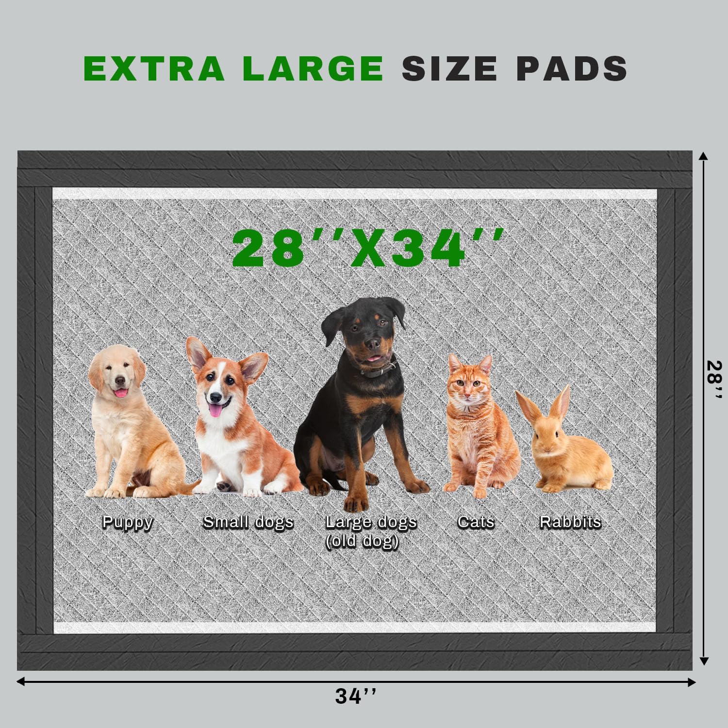 Gardner Pet Charcoal Puppy Pad – épaisseur 6 couches pour durabilité et sécurité