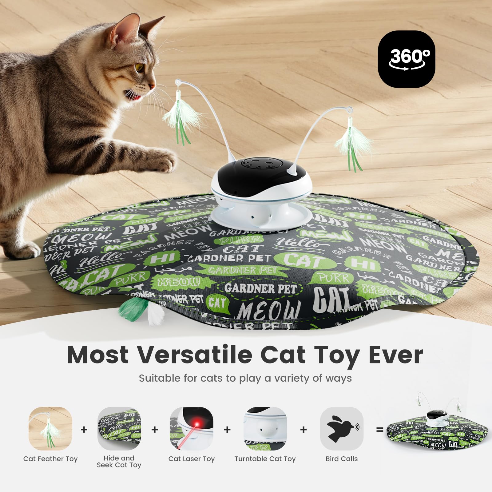 Gardner Pet Chat: plume embuscade pour jeu interactif.