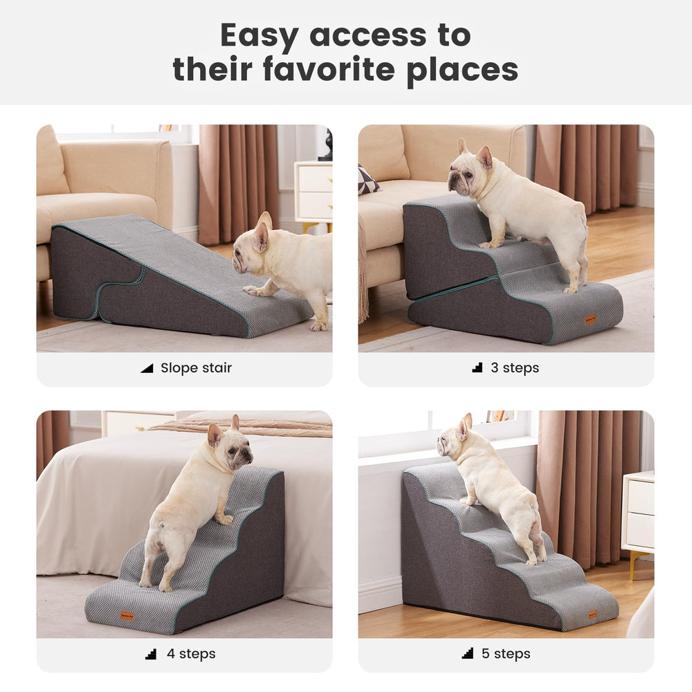 Chiens utilisant Gardner Pet escalier sur canapé, usage quotidien sûr