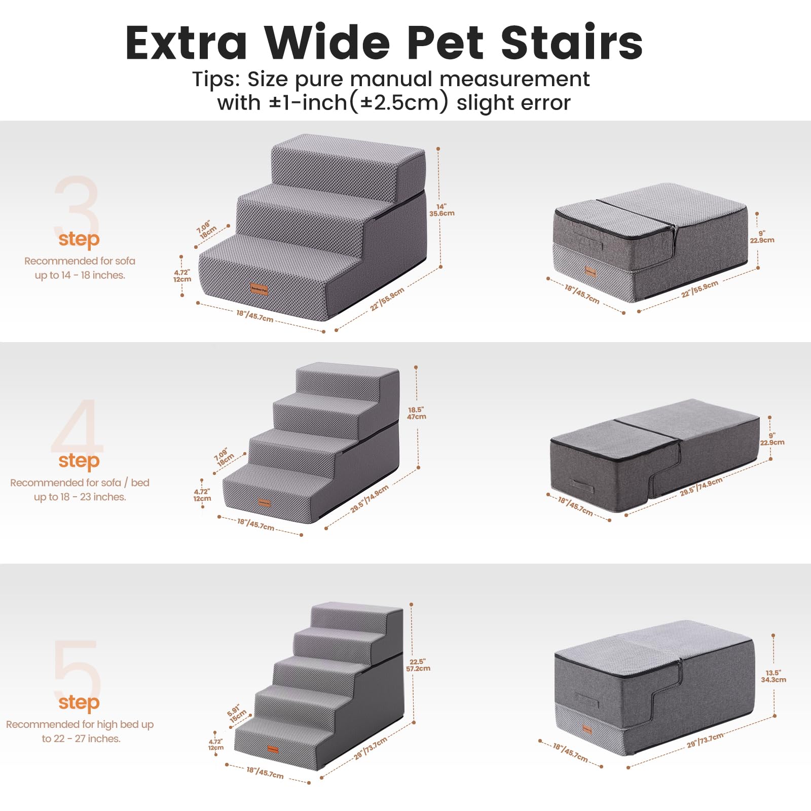 Gardner Pet escalier pliable: rangement léger et transport facile.