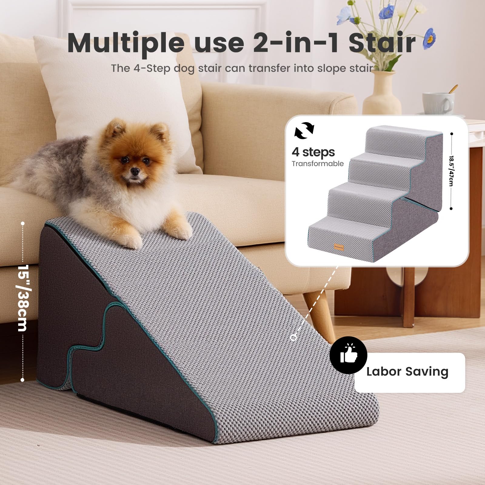 Gardner Pet escalier rampe 2 en 1 facilitant les déplacements du chien.