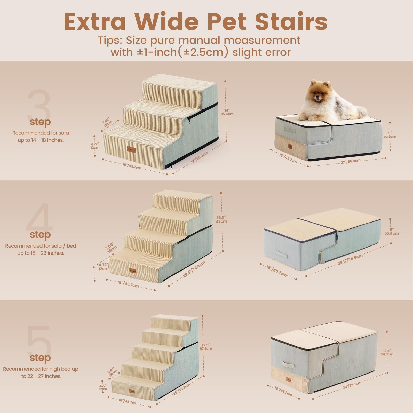 Gardner Pet escaliers à quatre marches, stabilité renforcée et accès facilité pour chien.