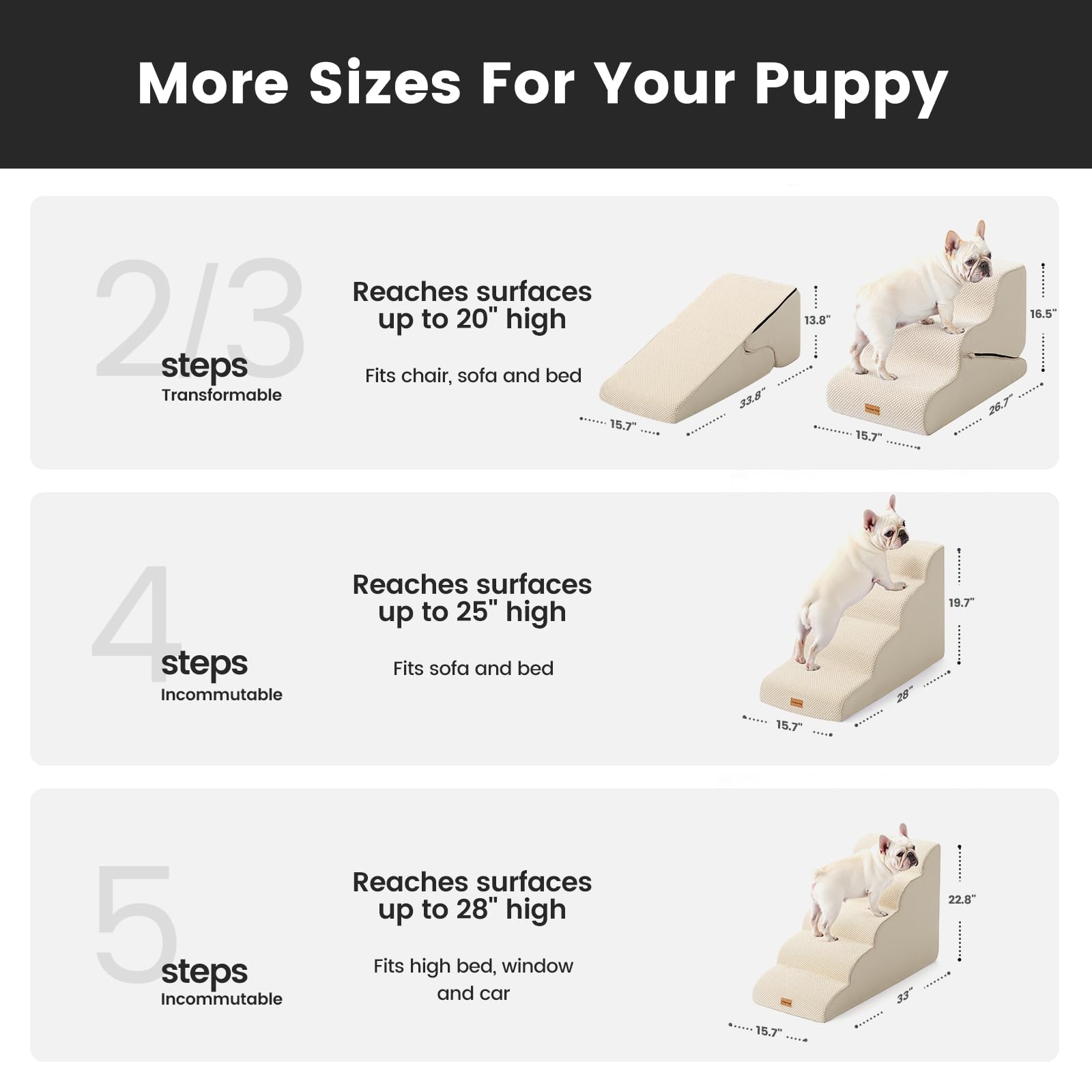 Mousse haute densité 35D offre un soutien doux et durable pour les petits chiens.