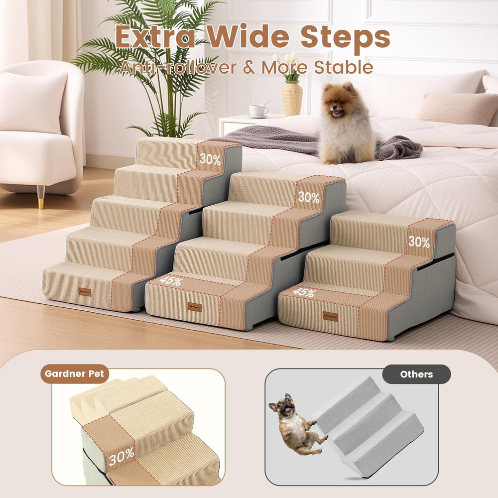 Gardner Pet escaliers pliables, conception basse et légère, rangement facilité.