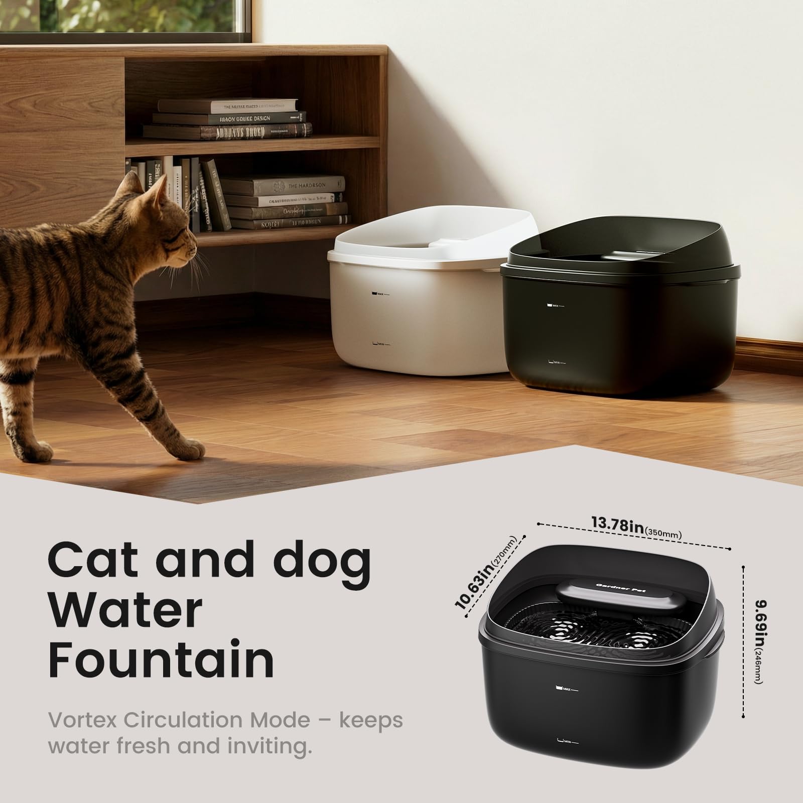 Gardner Pet Fontaine utilisation quotidienne simple pour animaux domestiques.