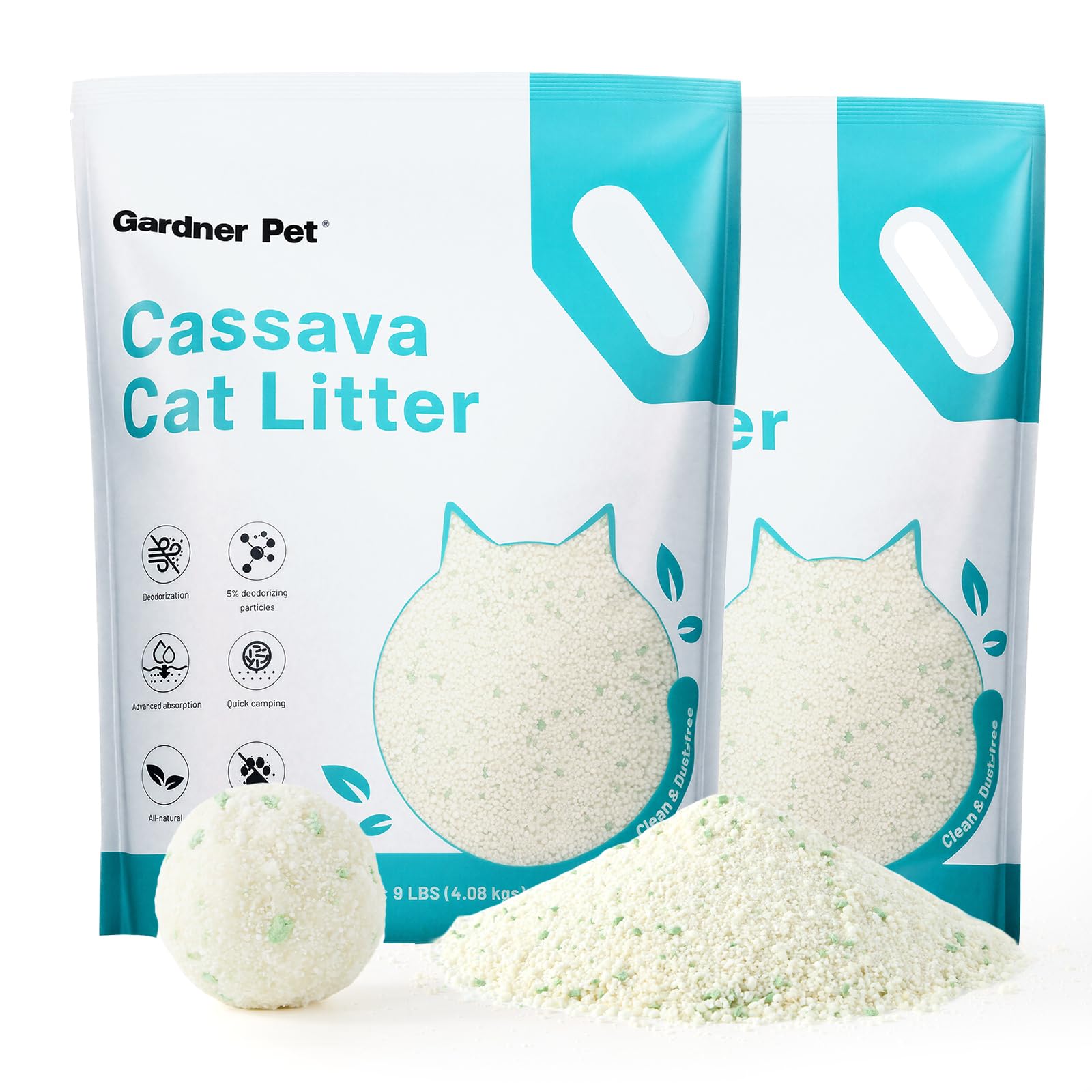 Gardner Pet Cassava - contrôle d'odeurs efficace grâce aux granulés.