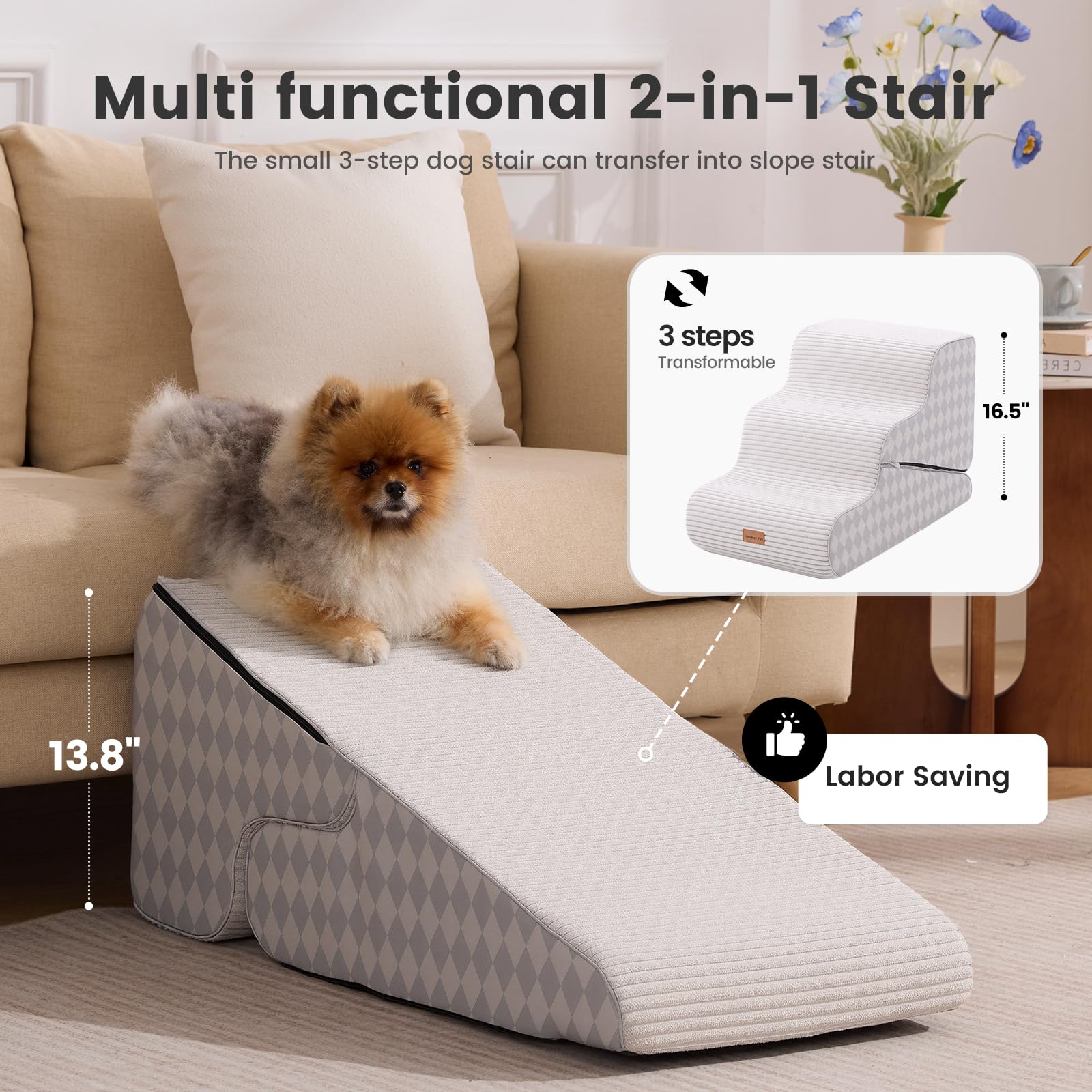 Gardner Pet rampe transformable petit chien offre montée et descente douces.