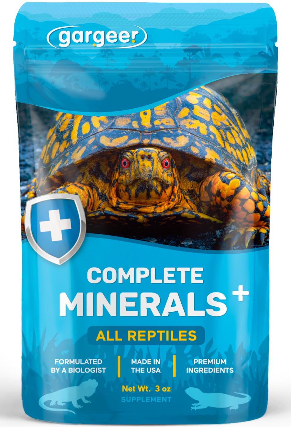 Gargeer Minéraux Complets Reptile, bouteille pratique pour ossature renforcée.