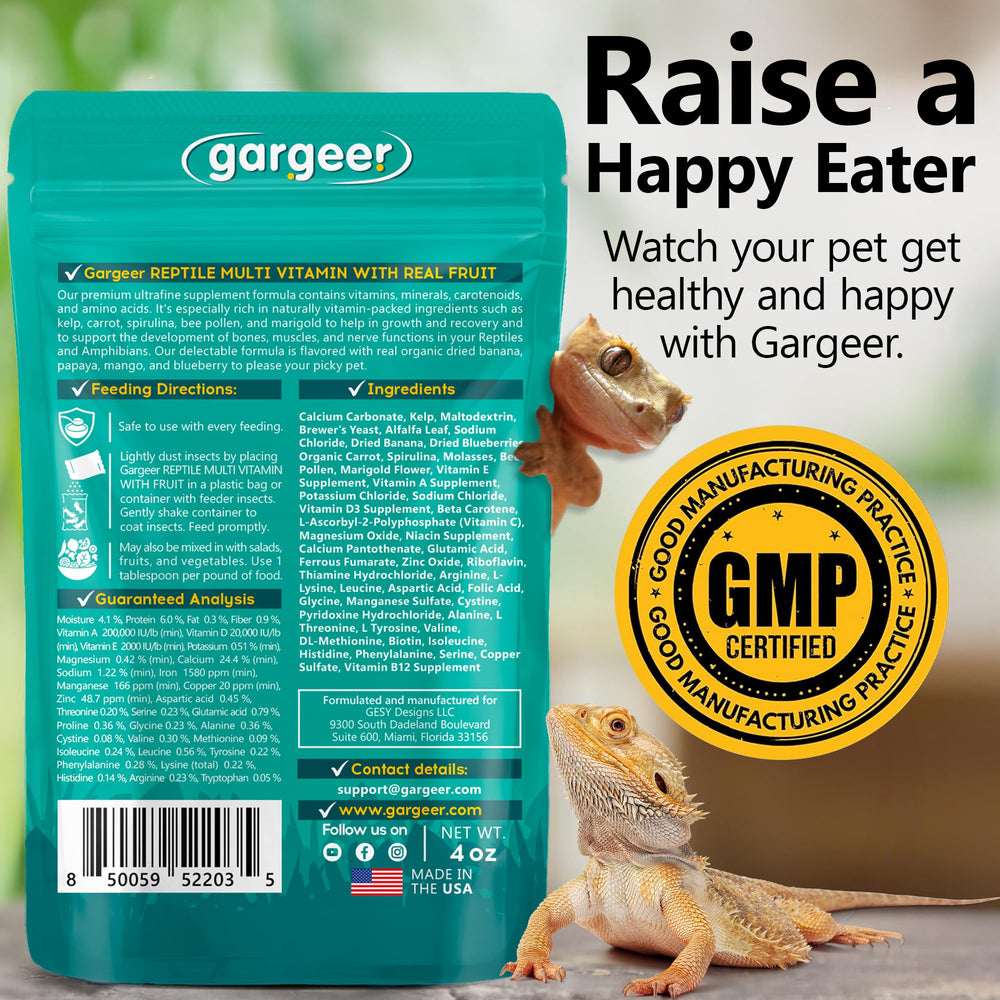 Gargeer fruits bio goût naturel stimule l'appétit du reptile.