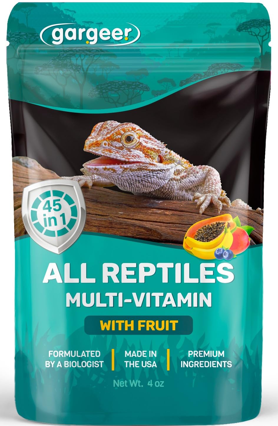 Gargeer multi-vitamines reptile flacon, soutien quotidien pour la croissance.
