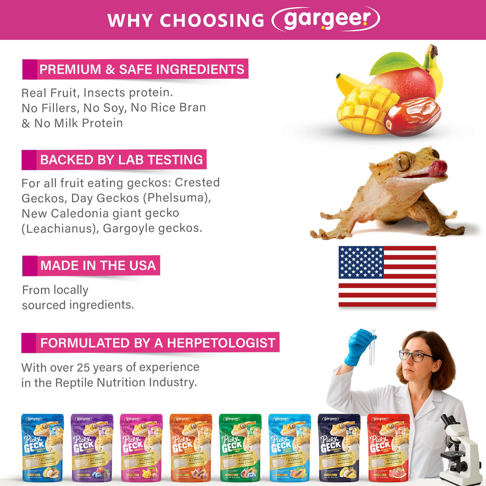 Gargeer Picky Geck Growth protéines d'insectes et œuf pour soutien musculaire