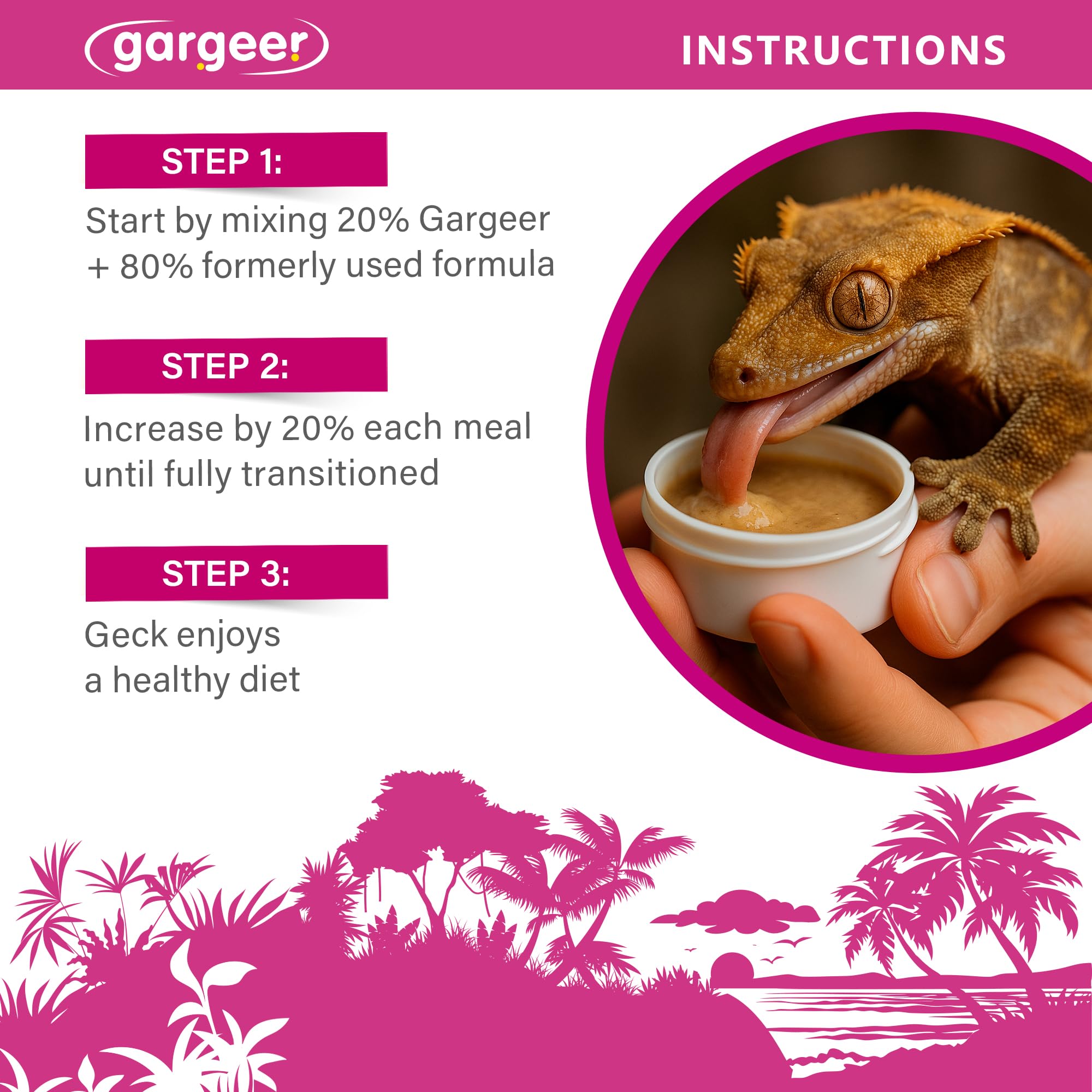 Gargeer Picky Geck Growth formulation sans riz brun ni protéines de lait