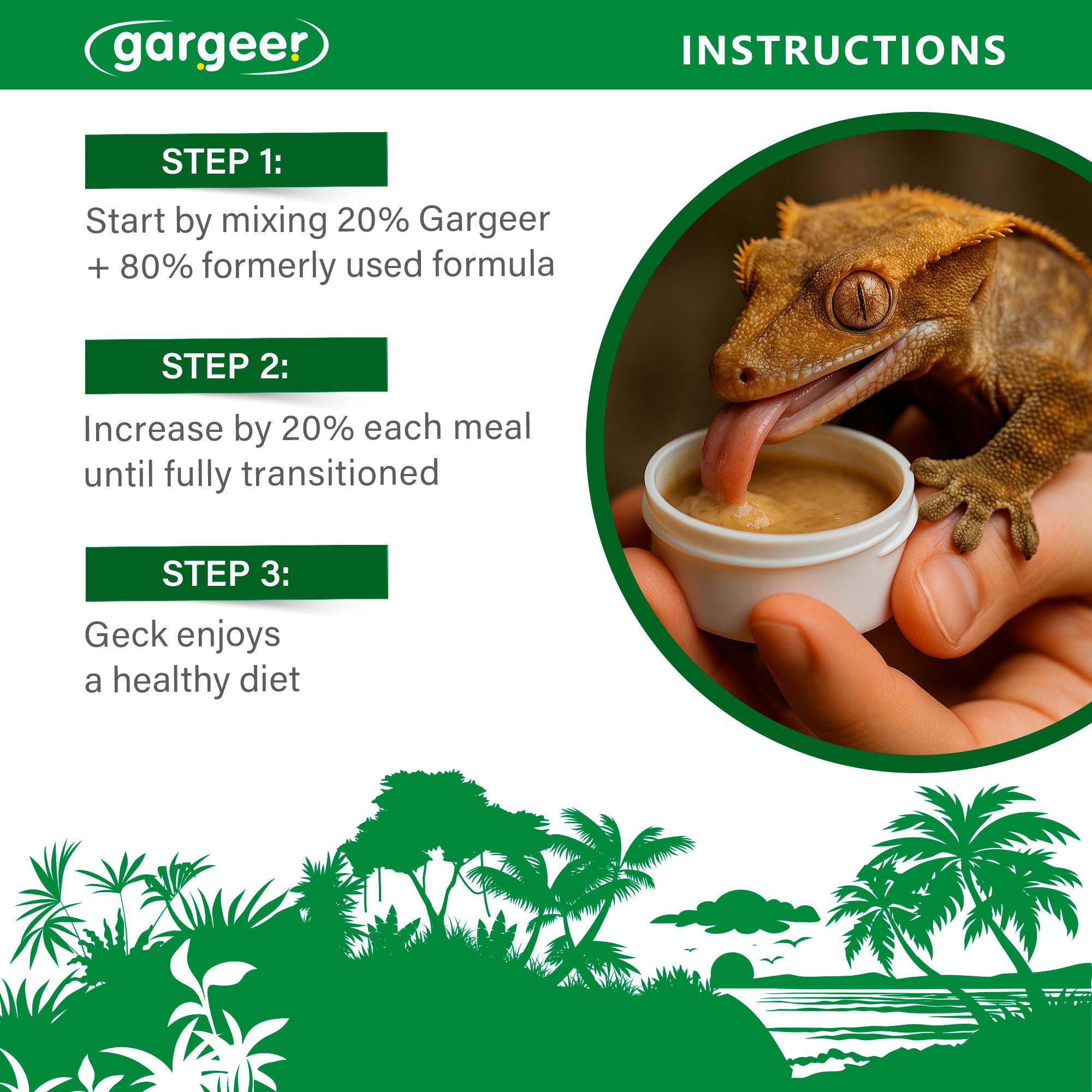 Gargeer Picky Geck Rainforest Mist — probiotiques soutiennent la digestion et peau.