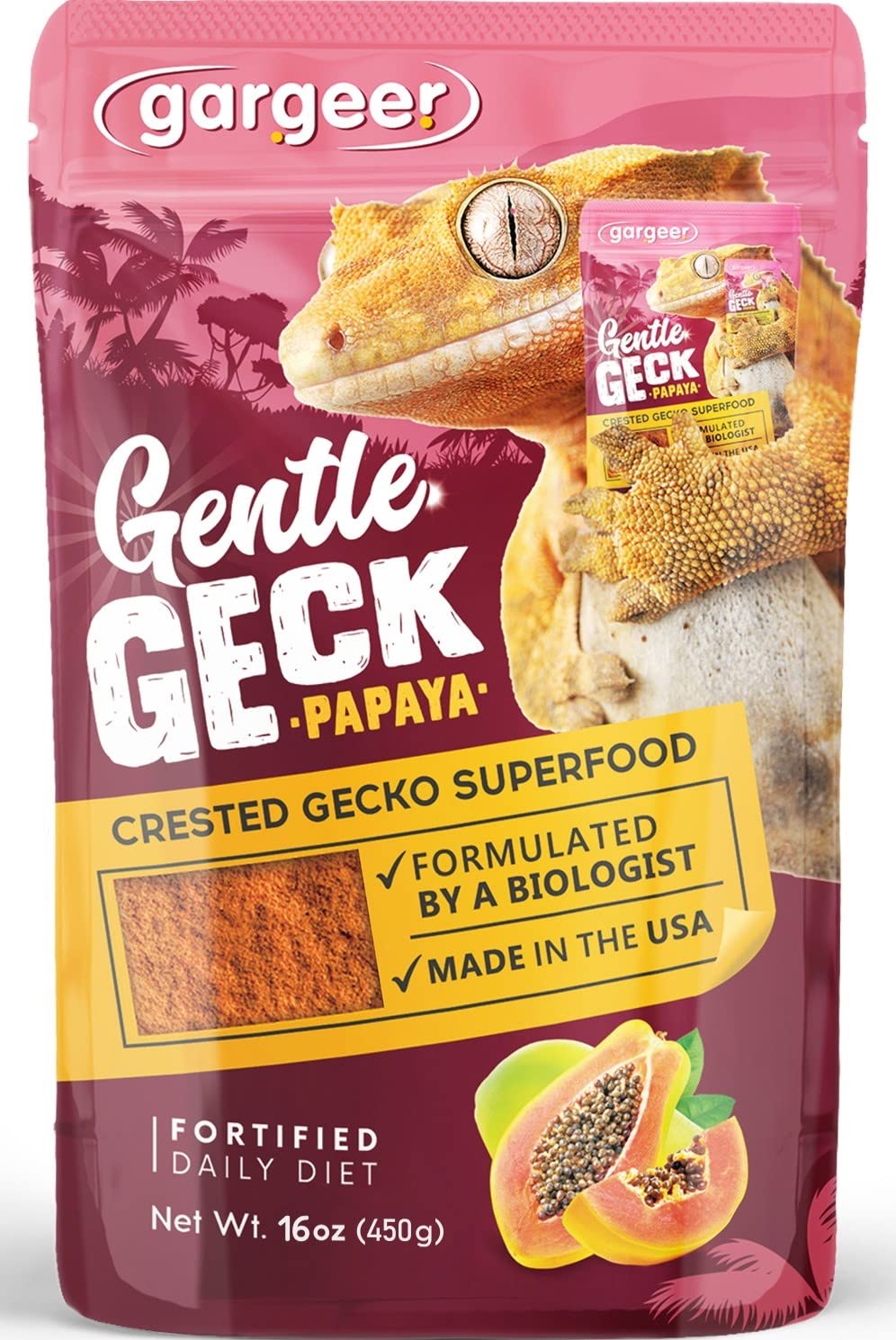 Gargeer poudre-alimentation gecko à crête, repas prêt à l’emploi et riche en protéines.