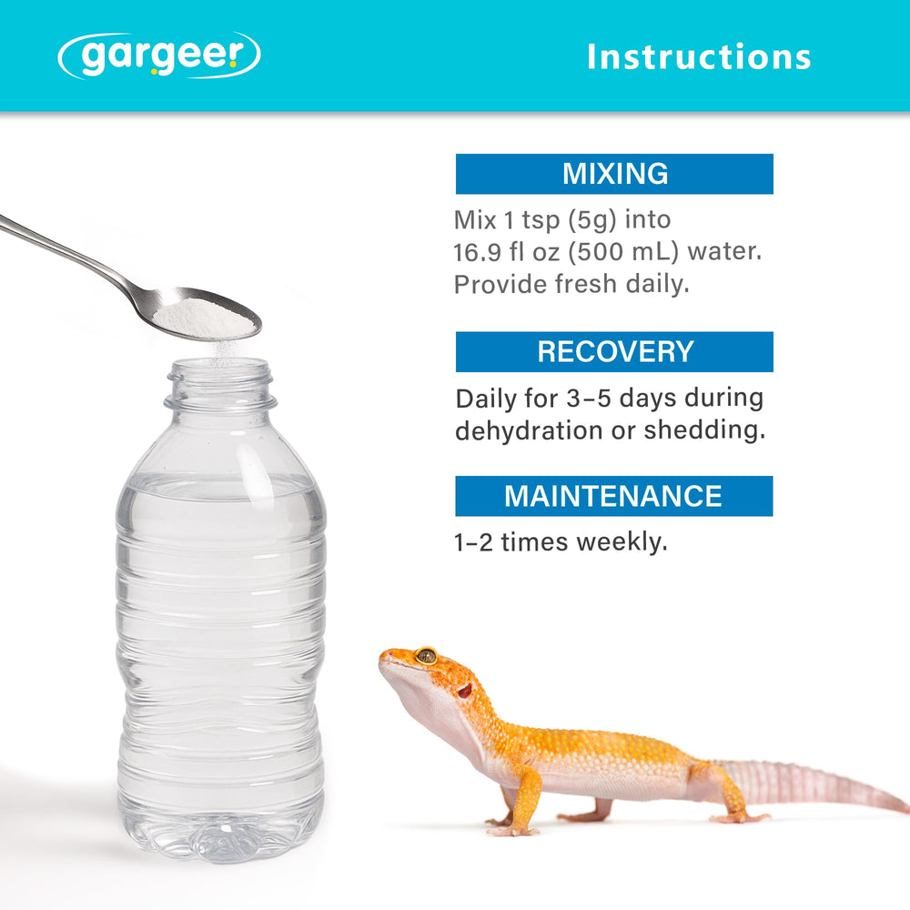 Gargeer ReptiLyte usage quotidien soutien l'hydratation de routine chez les reptiles