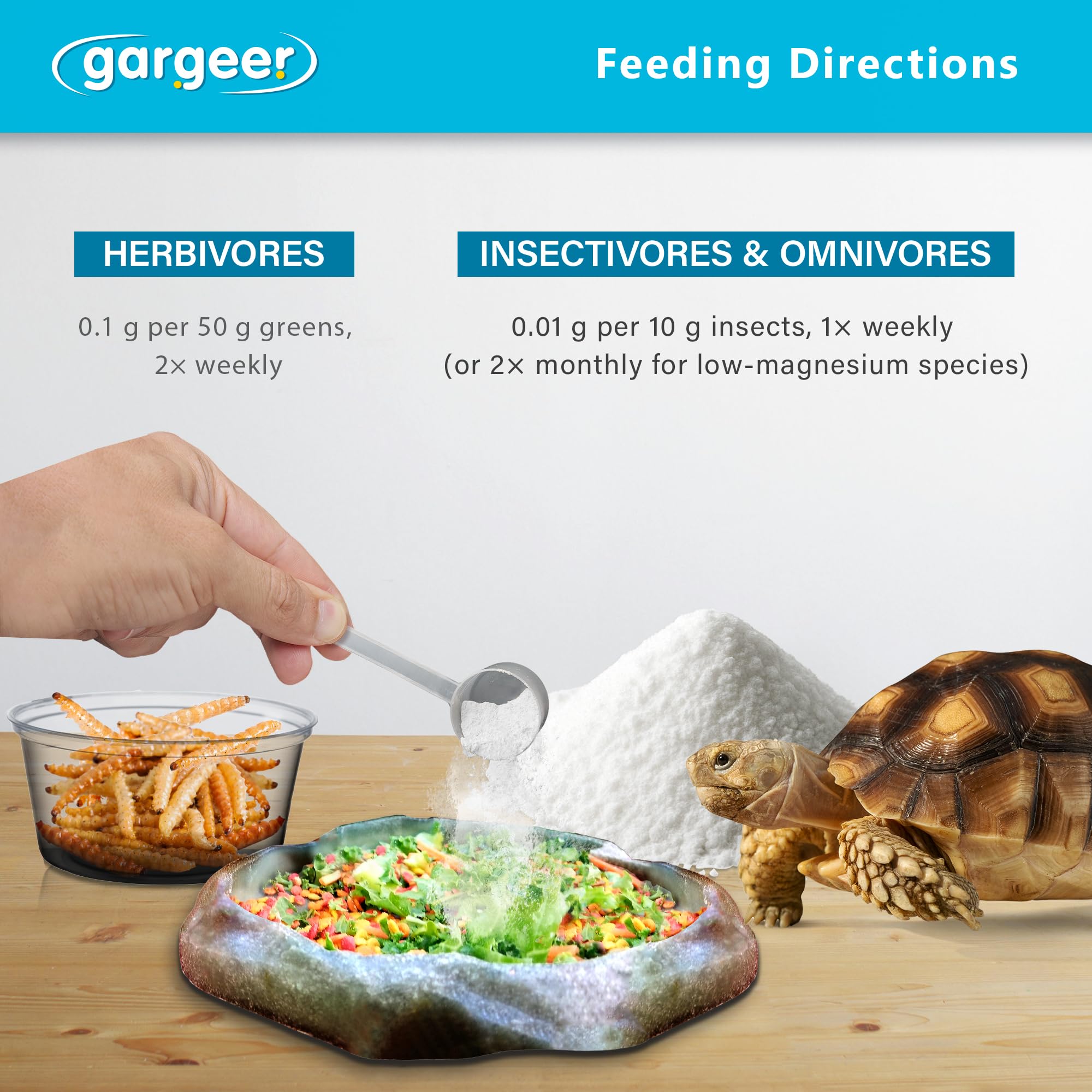 Gargeer Minéraux Complets Reptile, favorise croissance des carapaces et os solides.