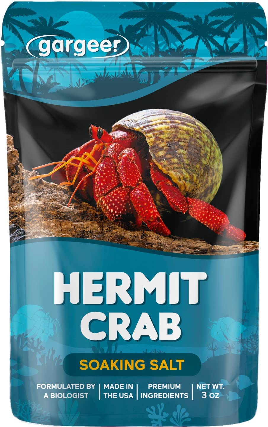 Gargeer sel immersif pour crabe ermite, bain revitalisant