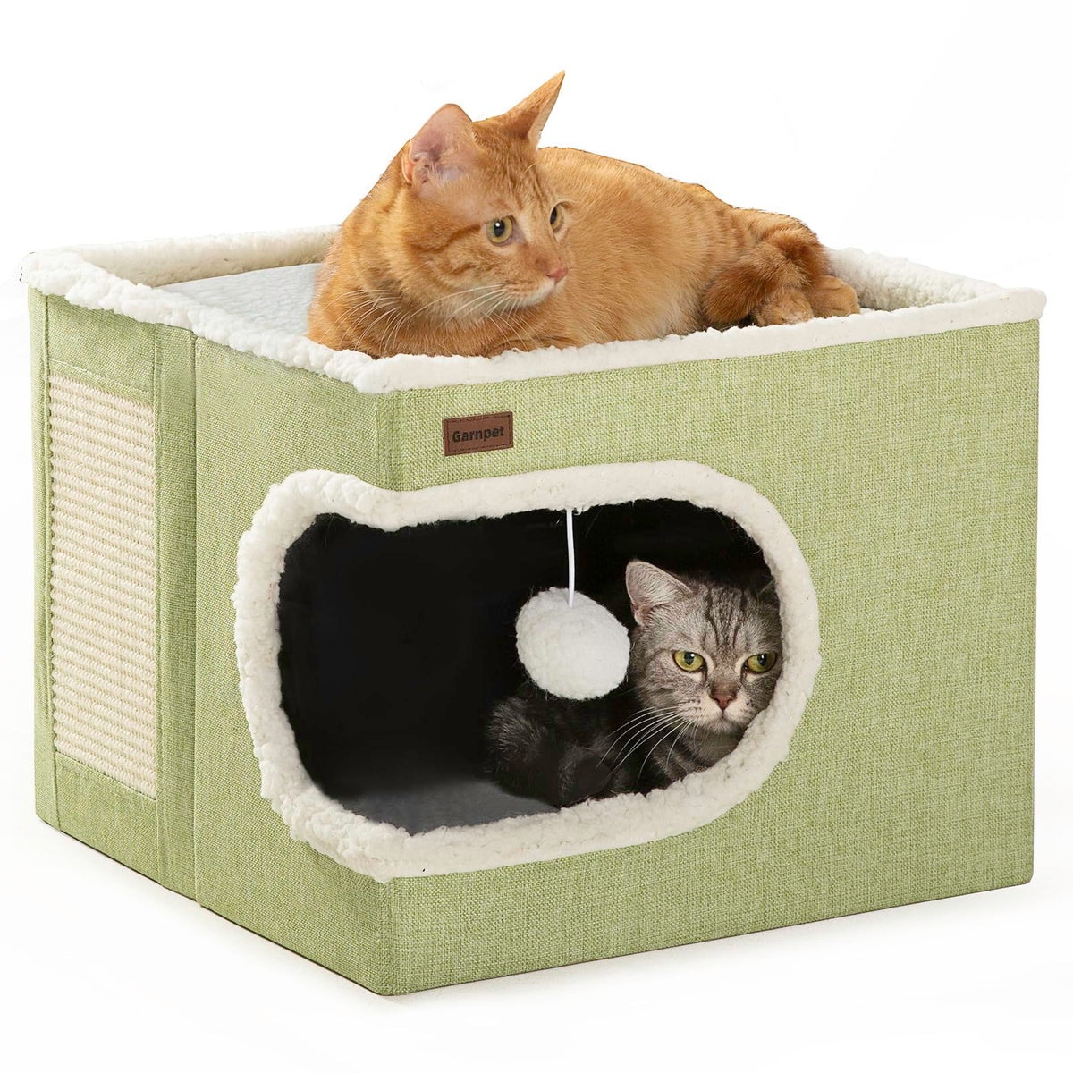 Garnpet cabane-chat-cube-interieur: refuge sûr et confortable.